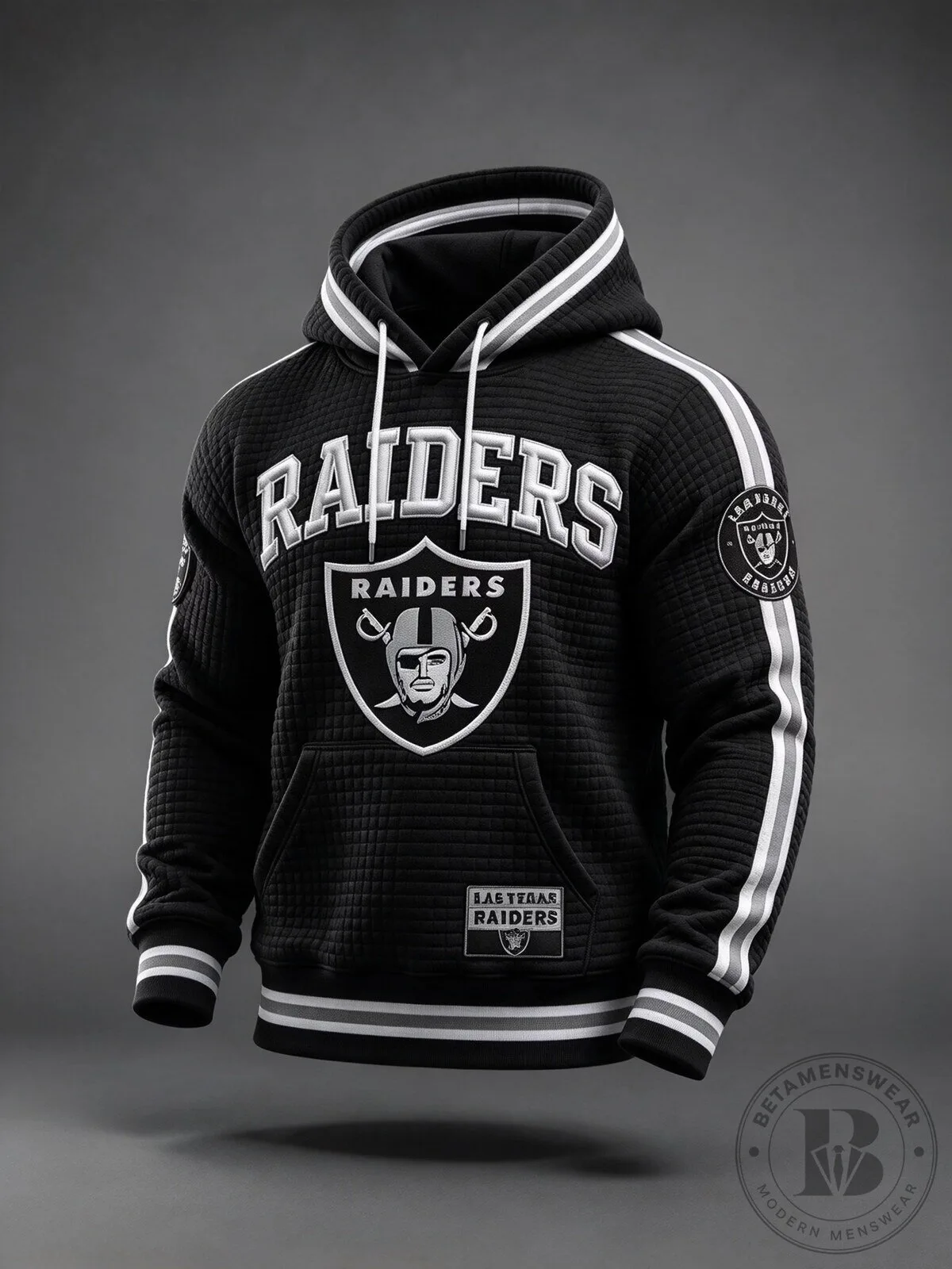 Las Vegas Raiders Football Team Quilted Pullover Hoodie