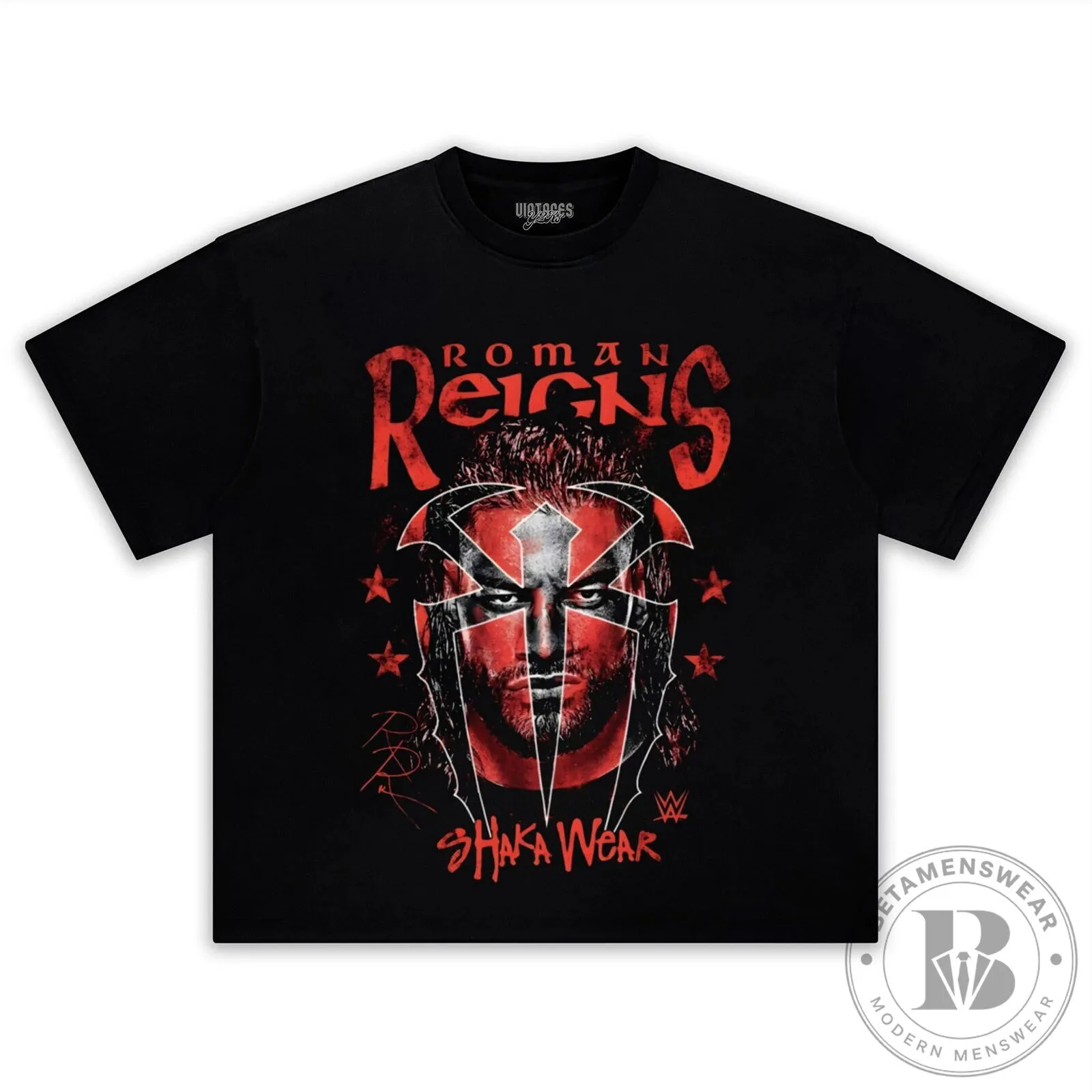 Roman Reigns Shaka Wear Wrestling Superstar Black T-Shirt