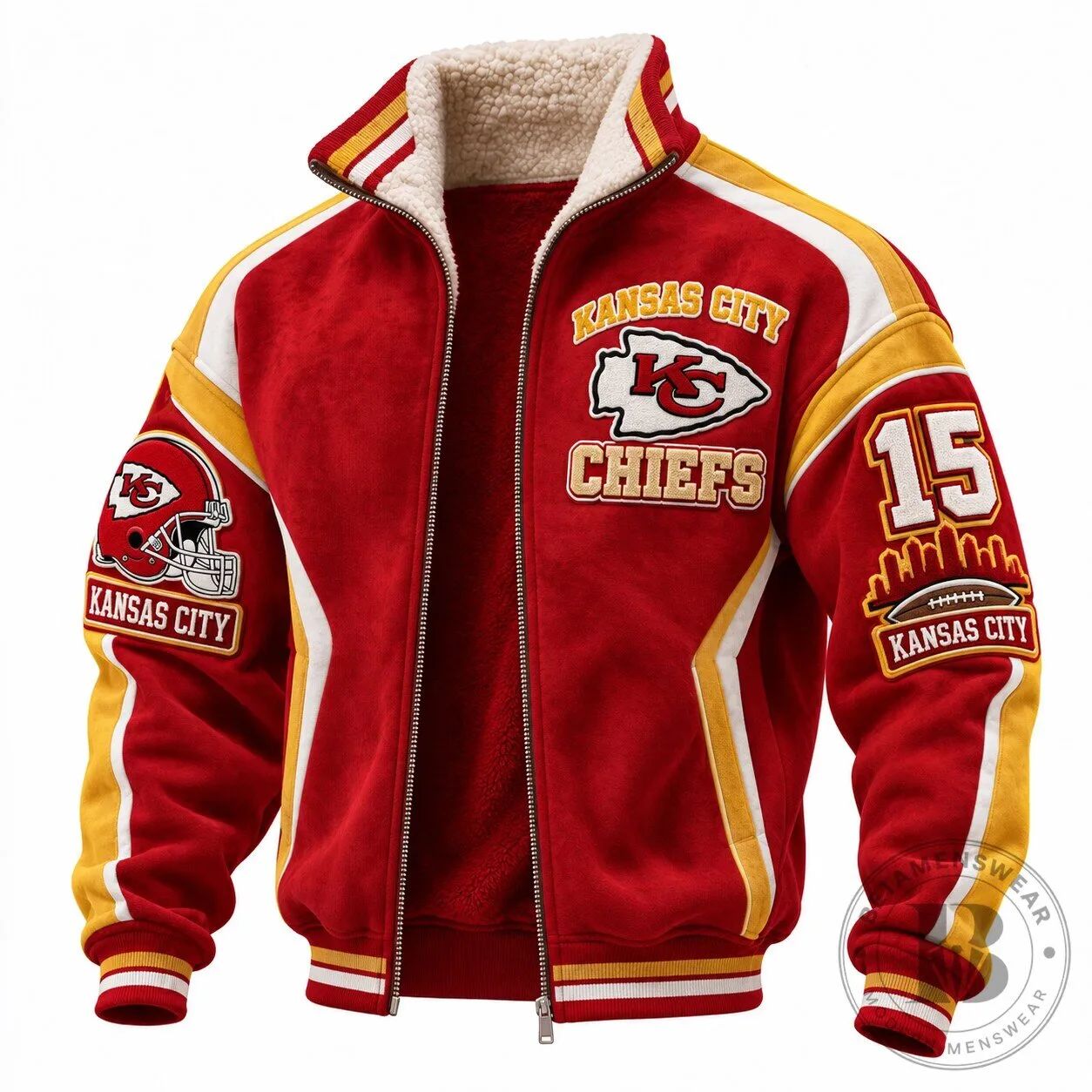 Kansas City Chiefs Patrick Mahomes Sherpa Lined Varsity Jacket