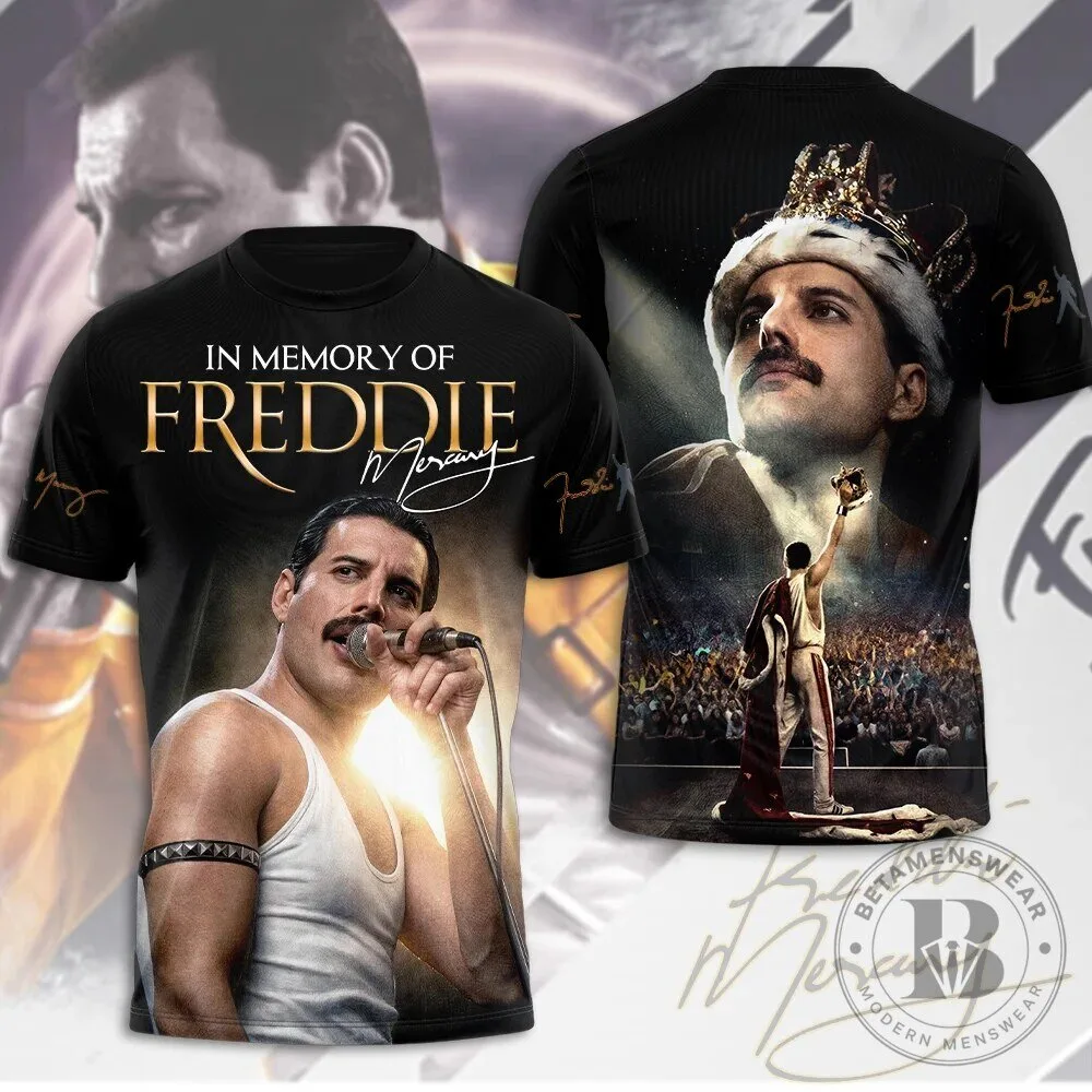 Freddie Mercury Queen Rock Band In Memory Of Tribute Short Sleeve T-Shirt