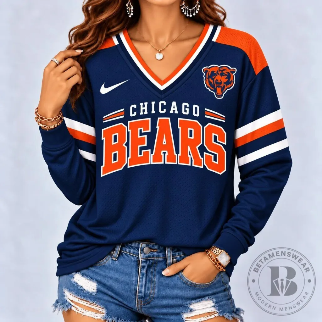 Chicago Bears NFL Game Day Long Sleeve V-Neck Jersey Chicago Bears NFL Game Day Long Sleeve V-Neck Jersey