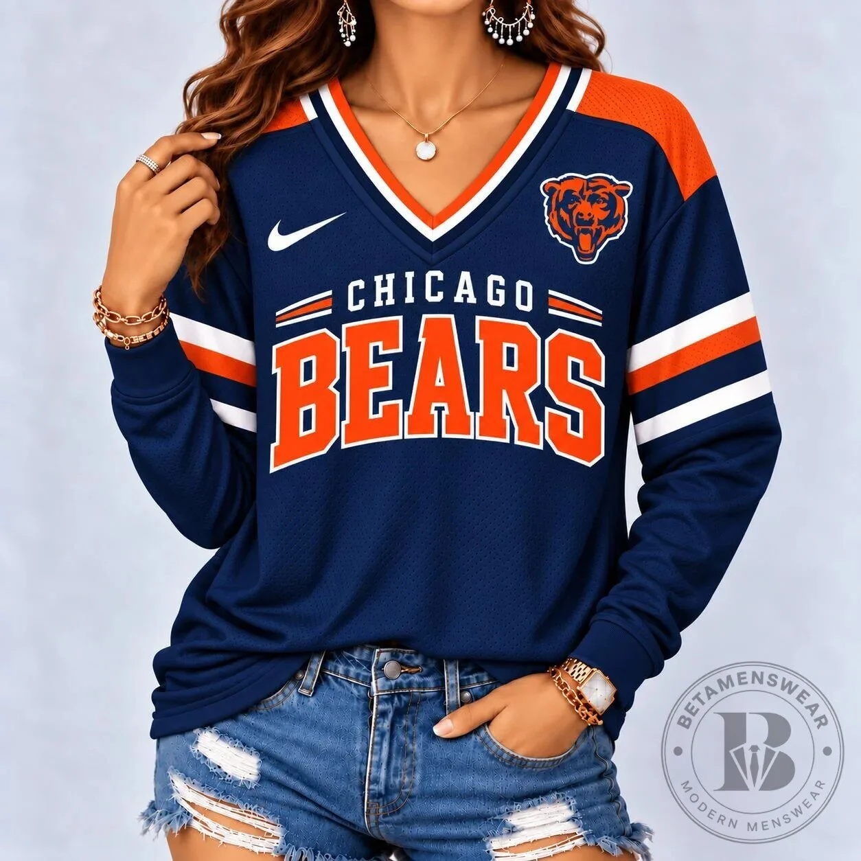 Chicago Bears NFL Game Day Long Sleeve V-Neck Jersey