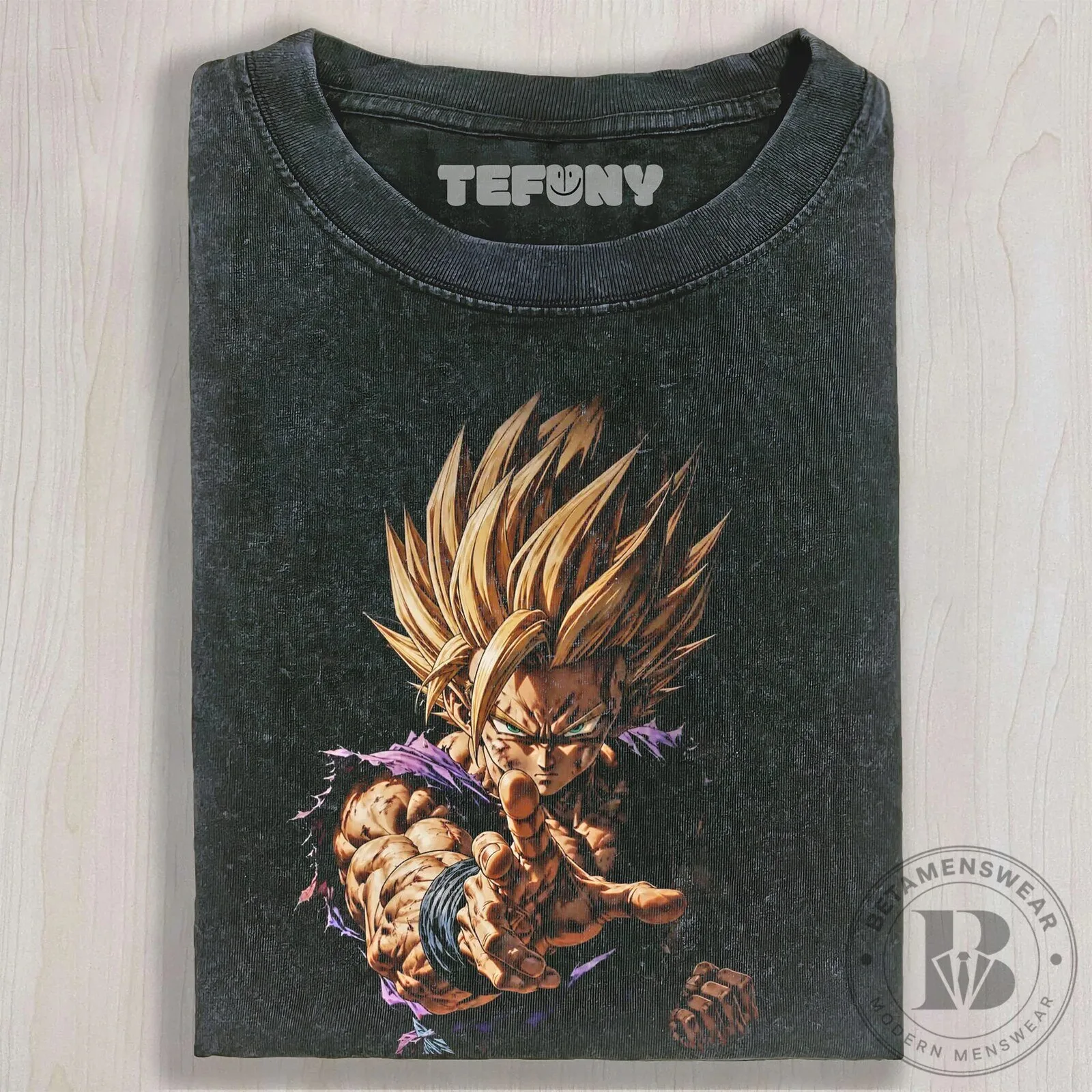 Dragon Ball Z Super Saiyan Son Gohan Anime Manga Graphic Washed T-Shirt