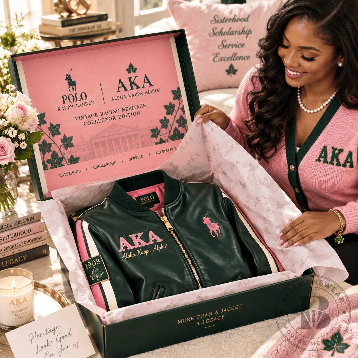 Alpha Kappa Alpha Sorority Incorporated Polo Ralph Lauren Bomber Jacket