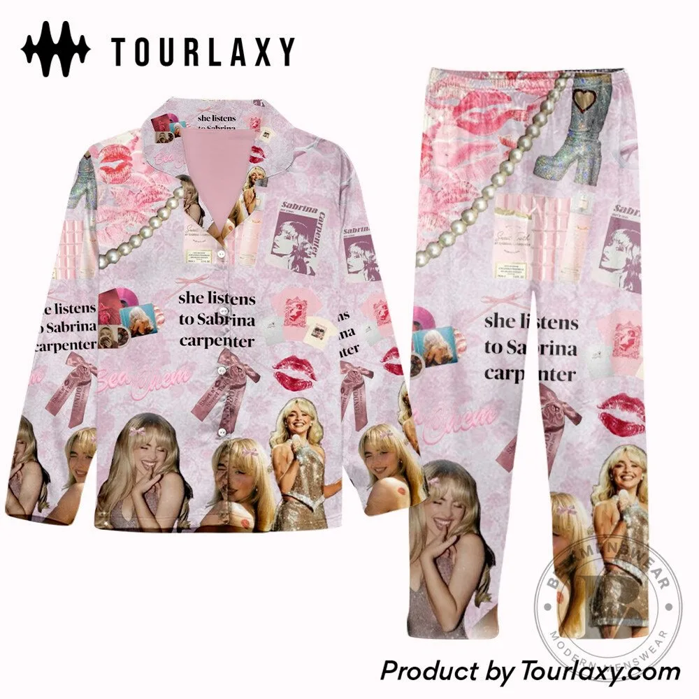 Sabrina Carpenter Sweet Short Album Pink Pajamas Set