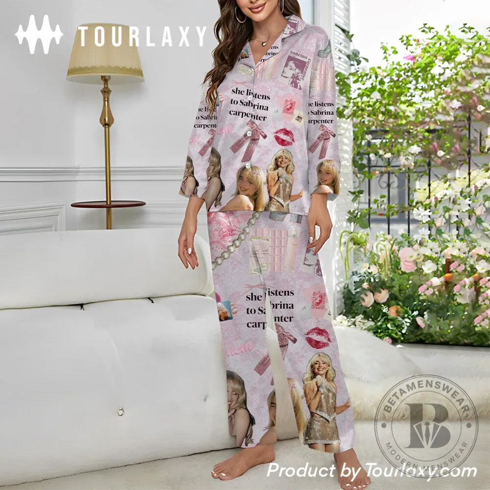 Sabrina Carpenter Sweet Short Album Pink Pajamas Set 9 Sabrina Carpenter Sweet Short Album Pink Pajamas Set