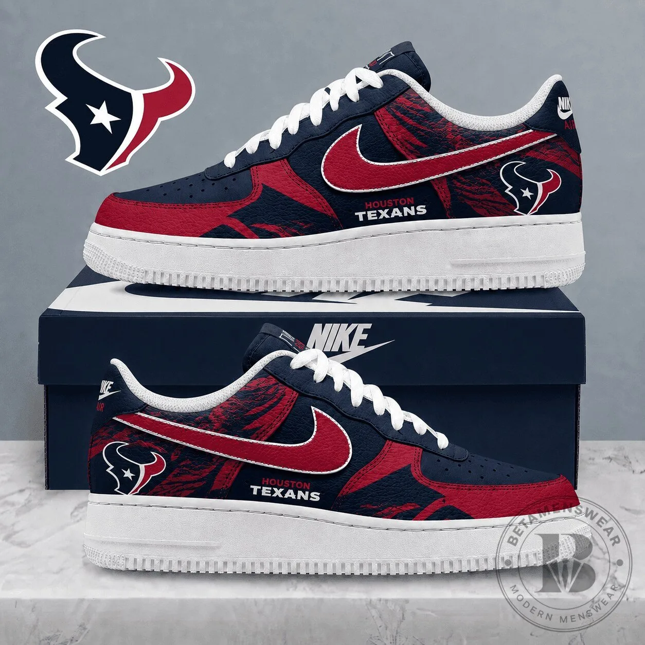 Houston Texans NFL Team Logo Custom Design Athletic Sneakers