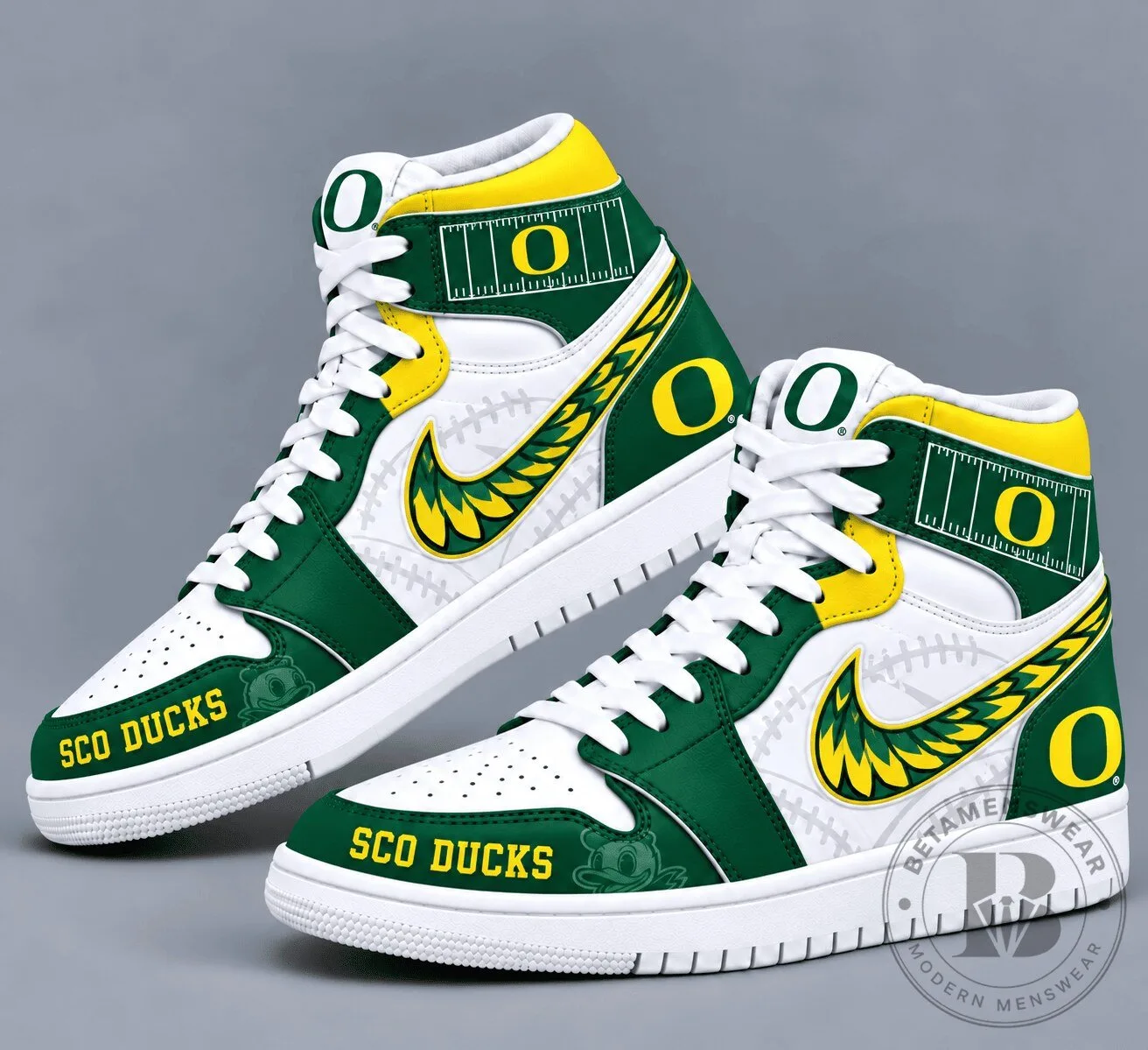 Oregon Ducks Team Spirit High Top Sneakers for Basketball Fans