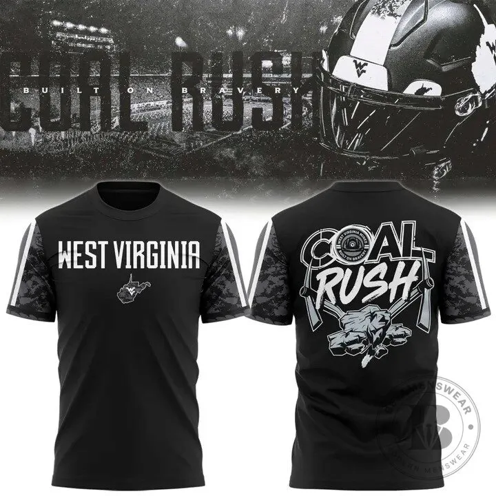 West Virginia Mountaineers Football Coal Rush Black T-Shirt