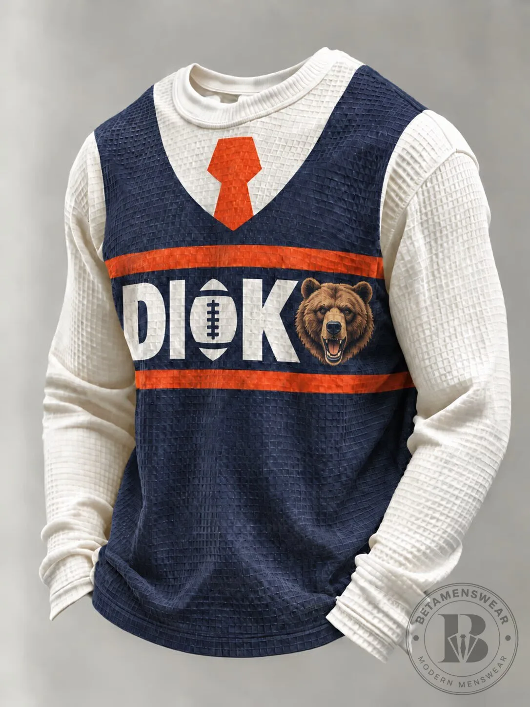 Chicago Bears Football Team Fan Faux Vest Long Sleeve T-Shirt
