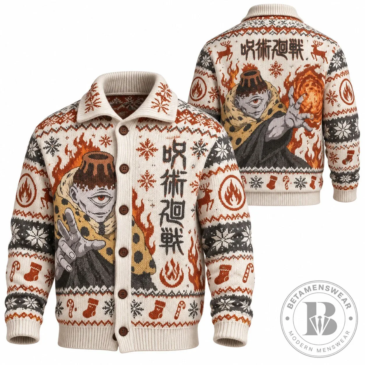 Jujutsu Kaisen Mahito Ugly Christmas Sweater Knit Cardigan