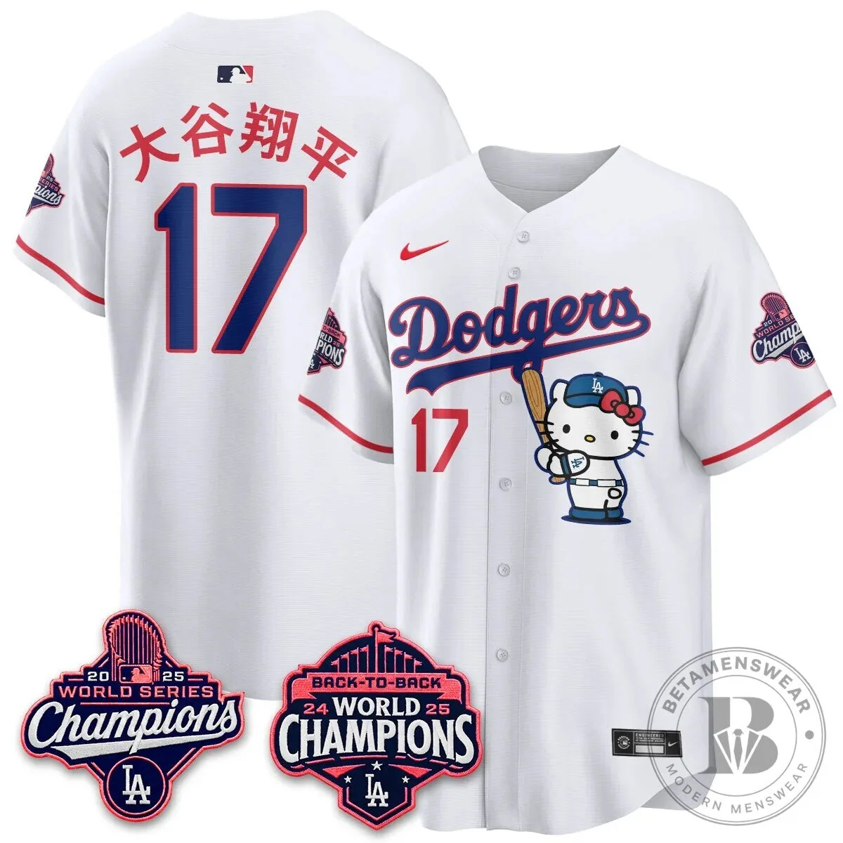 Shohei Ohtani Los Angeles Dodgers Hello Kitty 2025 World Series Champions Baseball Jersey 59 Shohei Ohtani Los Angeles Dodgers Hello Kitty 2025 World Series Champions Baseball Jersey