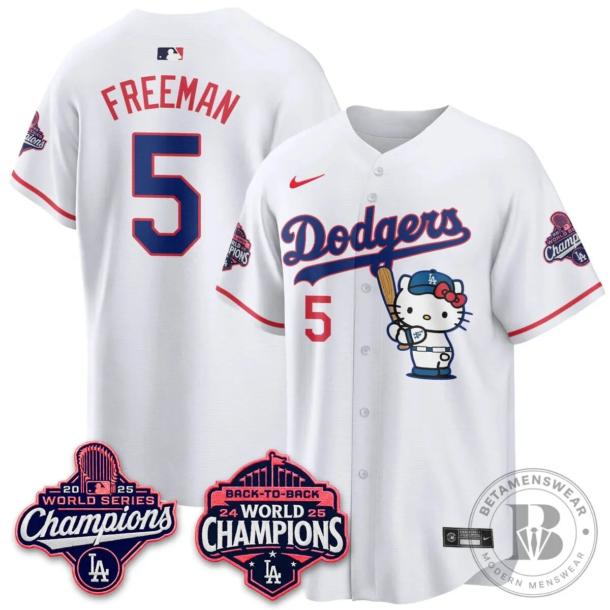 Shohei Ohtani Los Angeles Dodgers Hello Kitty 2025 World Series Champions Baseball Jersey 63 Shohei Ohtani Los Angeles Dodgers Hello Kitty 2025 World Series Champions Baseball Jersey
