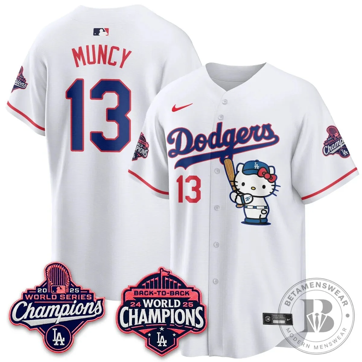Shohei Ohtani Los Angeles Dodgers Hello Kitty 2025 World Series Champions Baseball Jersey 65 Shohei Ohtani Los Angeles Dodgers Hello Kitty 2025 World Series Champions Baseball Jersey