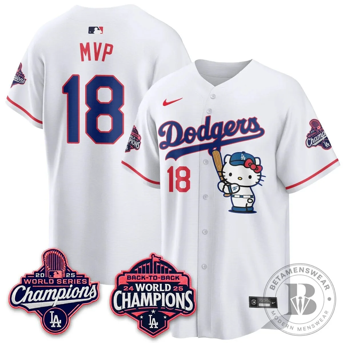 Shohei Ohtani Los Angeles Dodgers Hello Kitty 2025 World Series Champions Baseball Jersey 66 Shohei Ohtani Los Angeles Dodgers Hello Kitty 2025 World Series Champions Baseball Jersey