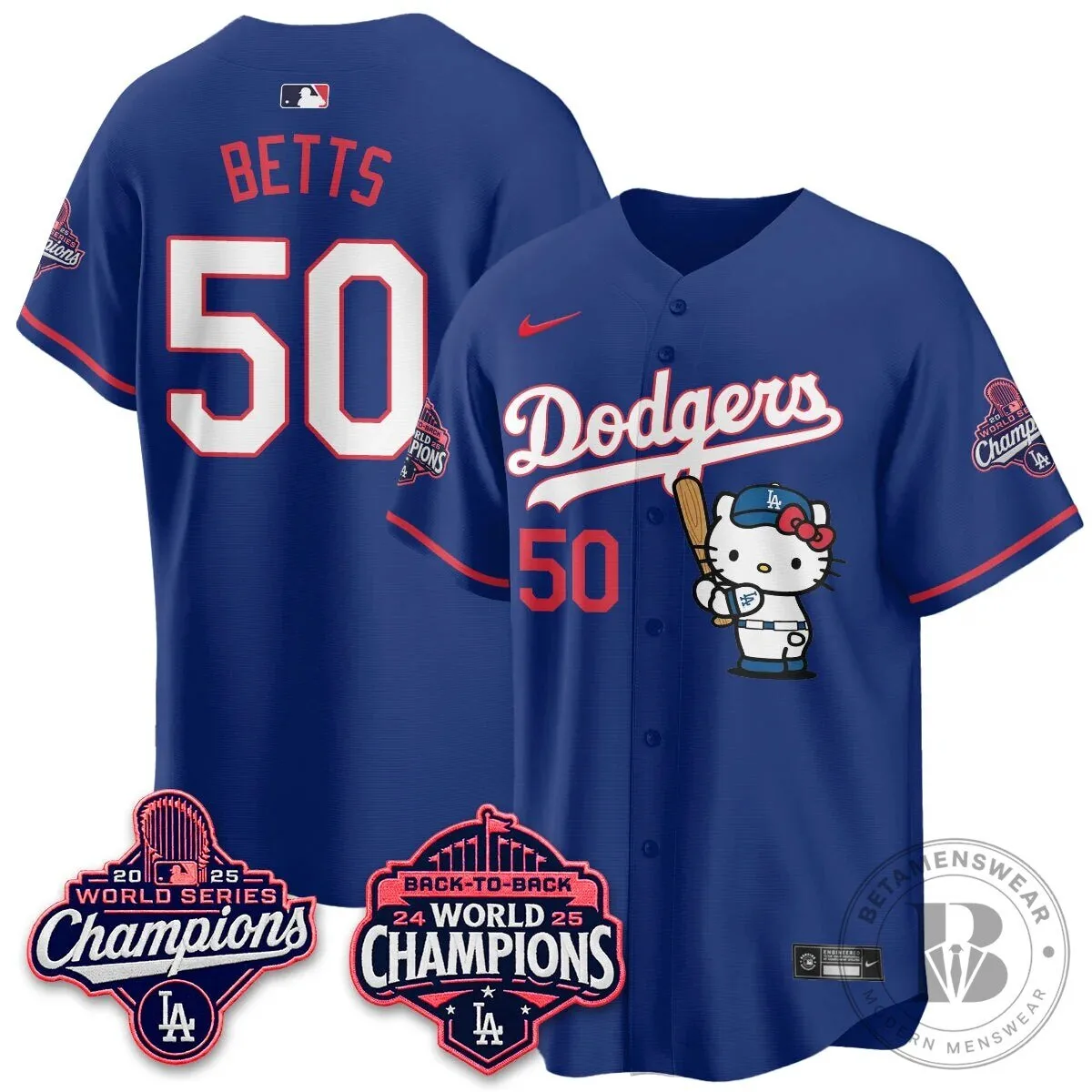Shohei Ohtani Los Angeles Dodgers Hello Kitty 2025 World Series Champions Baseball Jersey 71 Shohei Ohtani Los Angeles Dodgers Hello Kitty 2025 World Series Champions Baseball Jersey