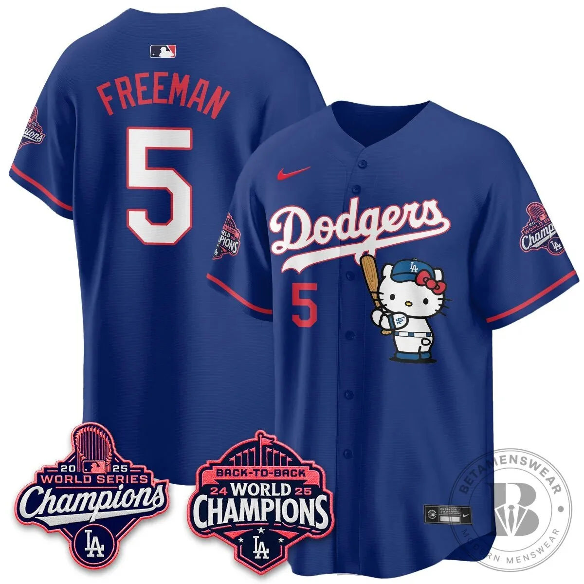 Shohei Ohtani Los Angeles Dodgers Hello Kitty 2025 World Series Champions Baseball Jersey 74 Shohei Ohtani Los Angeles Dodgers Hello Kitty 2025 World Series Champions Baseball Jersey