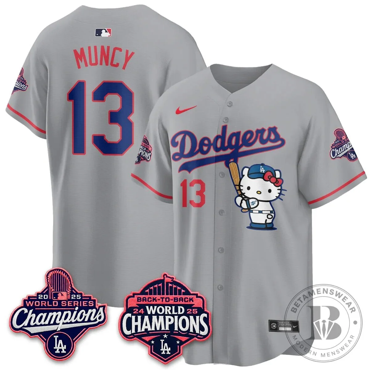 Shohei Ohtani Los Angeles Dodgers Hello Kitty 2025 World Series Champions Baseball Jersey 87 Shohei Ohtani Los Angeles Dodgers Hello Kitty 2025 World Series Champions Baseball Jersey