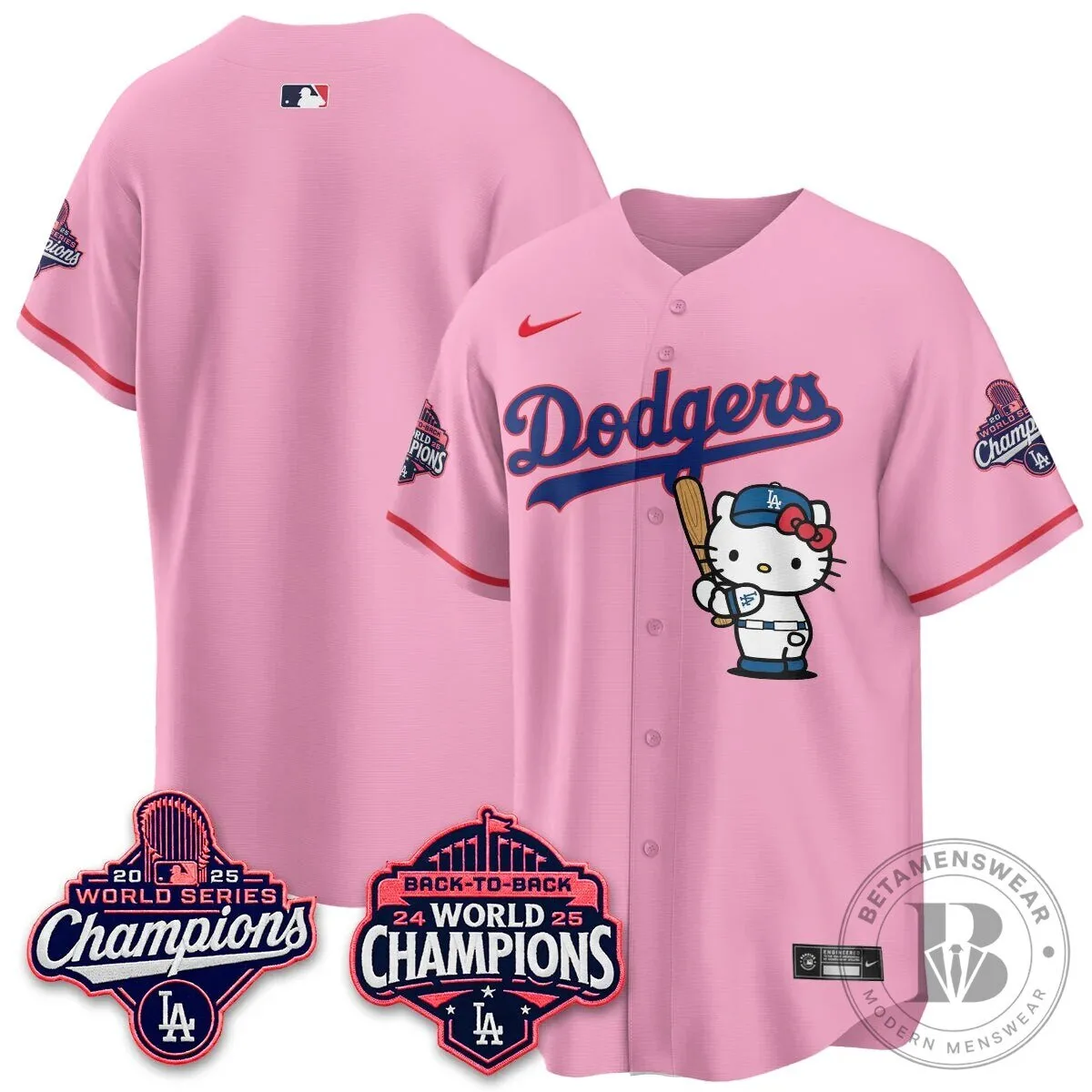 Shohei Ohtani Los Angeles Dodgers Hello Kitty 2025 World Series Champions Baseball Jersey 111 Shohei Ohtani Los Angeles Dodgers Hello Kitty 2025 World Series Champions Baseball Jersey