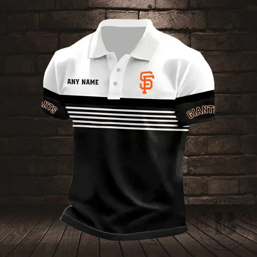San Francisco Giants Personalized Name Striped Multi Color Polo Shirt