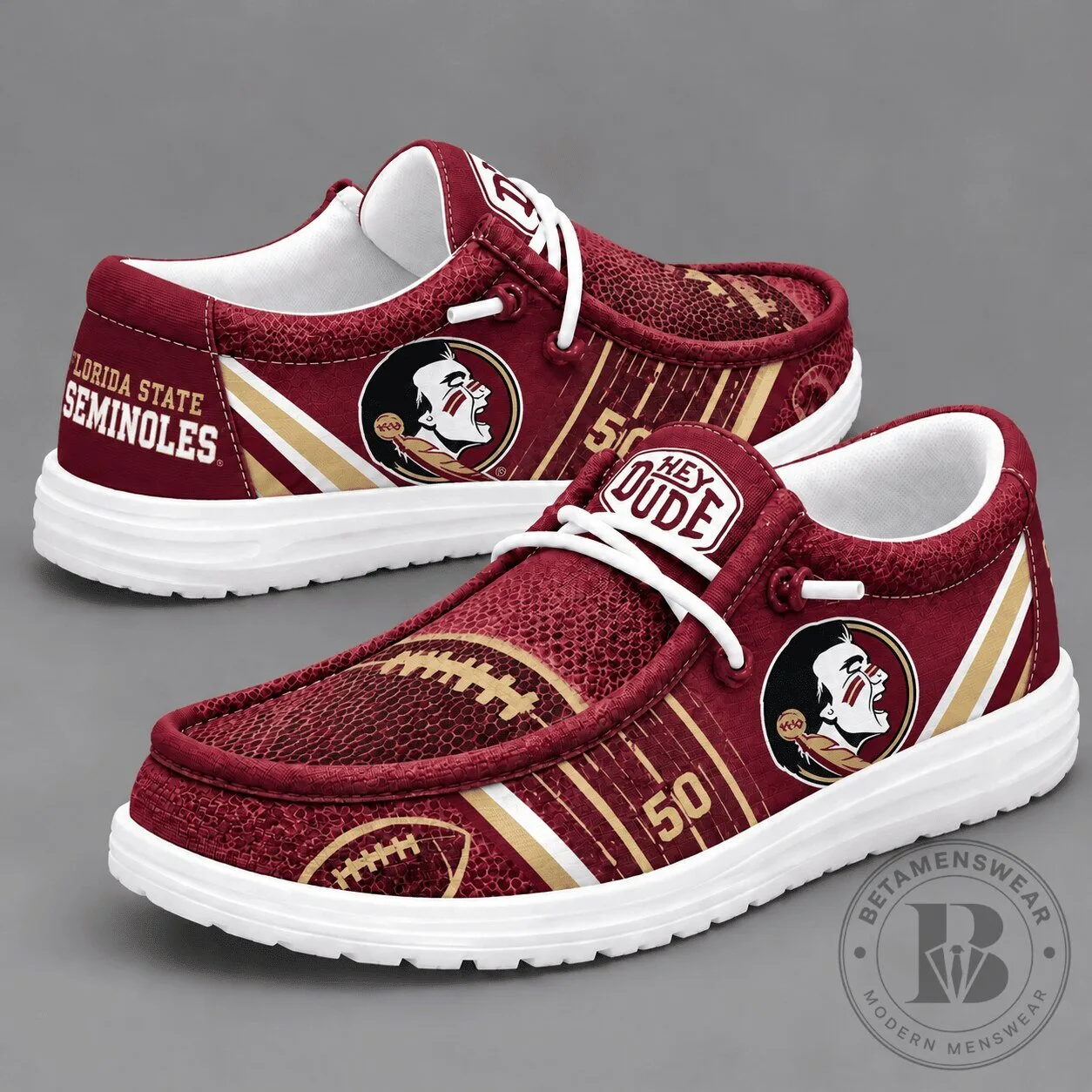 Florida State Seminoles Football Team Spirit Casual Loafer Shoes for Men