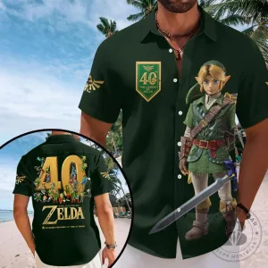 The Legend of Zelda 40th Anniversary Link Character Hawaiian Shirt