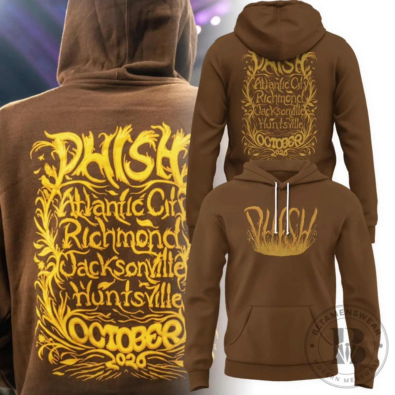 October 2020 Tour Hoodie for Phish - Richmond, Jacksonville, Huntsville, Atlantic City