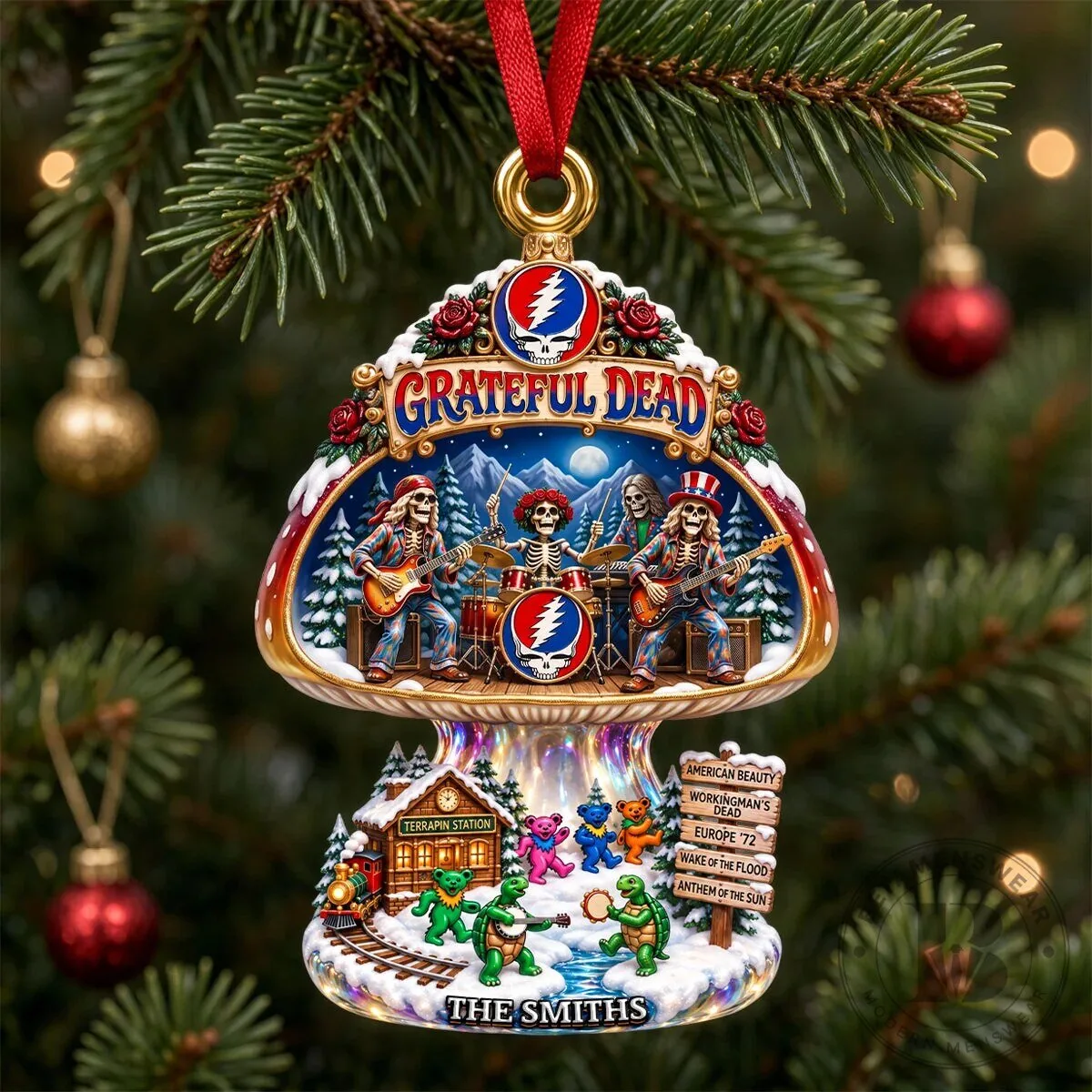 Grateful Dead Mushroom Nook Christmas Tree Ornament