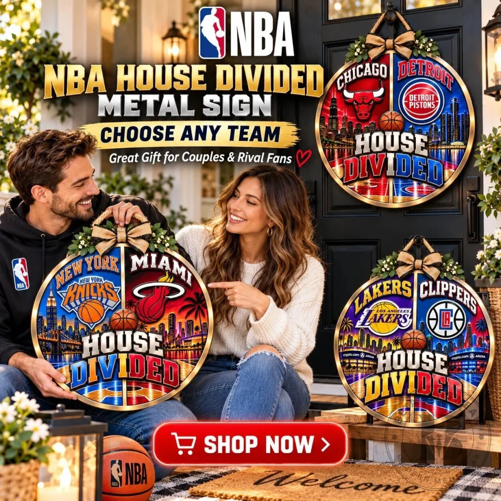 NBA House Divided Metal Sign for Basketball Fans, Choose Any Team NBA House Divided Metal Sign for Basketball Fans, Choose Any Team