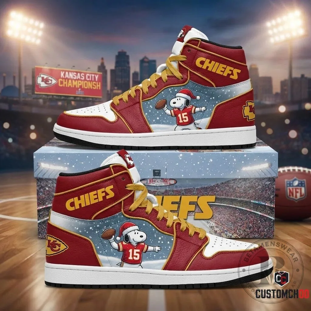 Kansas City Chiefs Snoopy Christmas Football Fan High-Top Sneakers