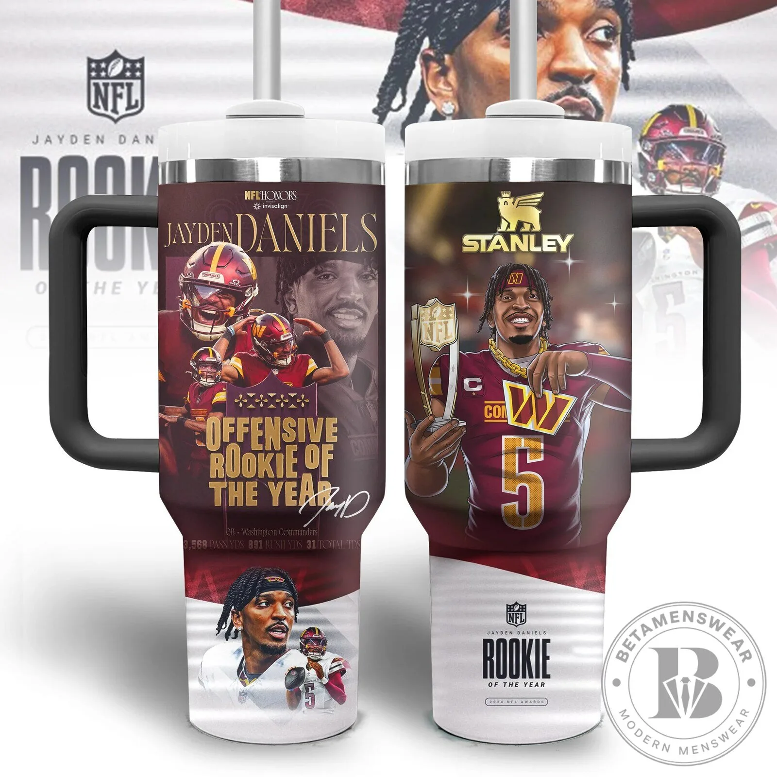 Jayden Daniels Washington Commanders Offensive Rookie of the Year Tumbler