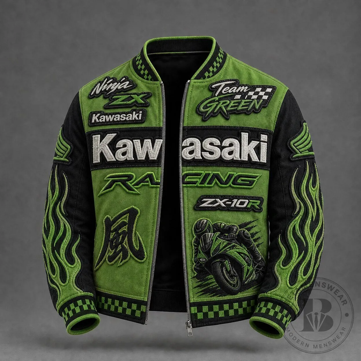 Kawasaki Ninja ZX-10R Racing Motorcycle Bomber Jacket