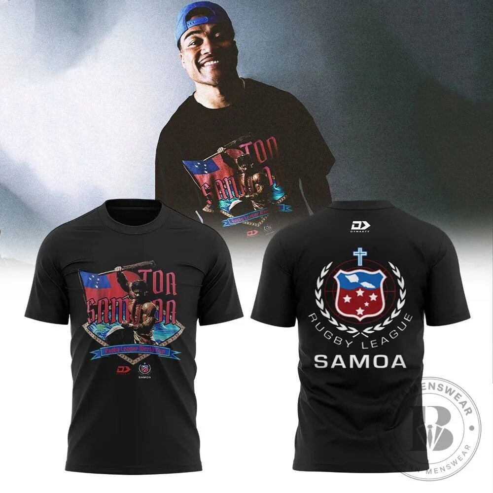 Toa Samoa Rugby League World Cup 2022 Black Fan T-Shirt