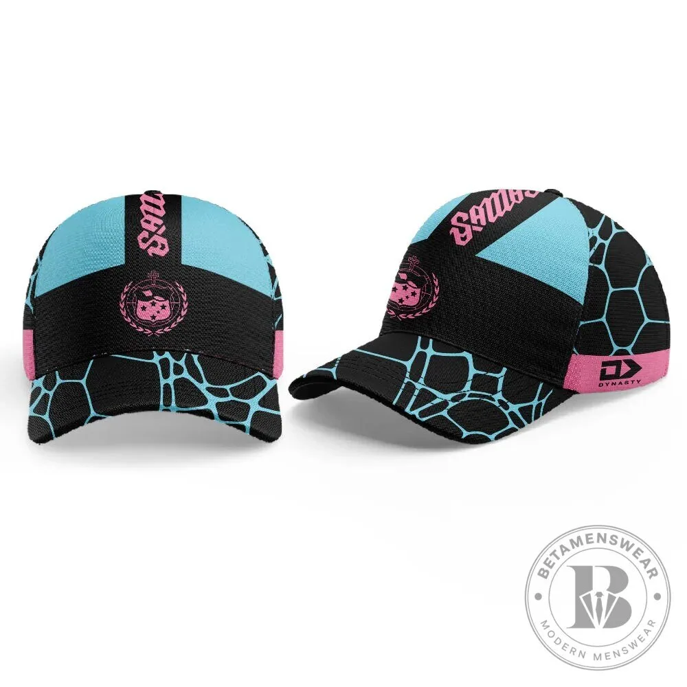 Blue and Black Cap Hat with Turtle Shell Pattern - Toa Samoa Rugby Captain's Run
