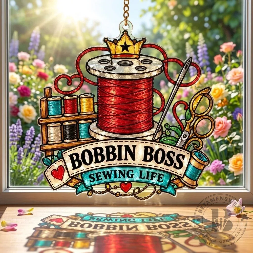 Bobbin Boss Sewing Life Acrylic Suncatcher