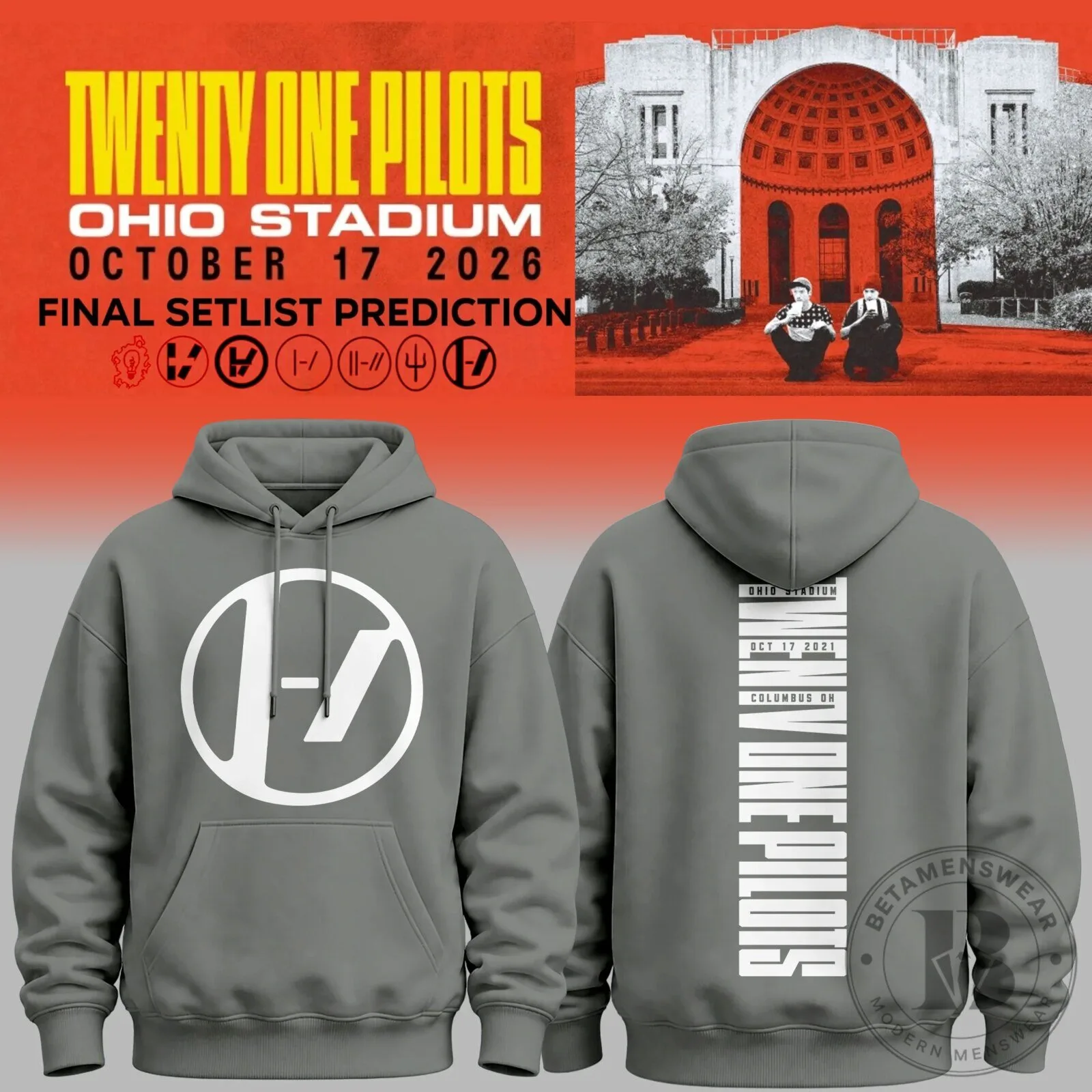 Twenty One Pilots Ohio Stadium October 2026 Final Setlist Prediction Hoodie