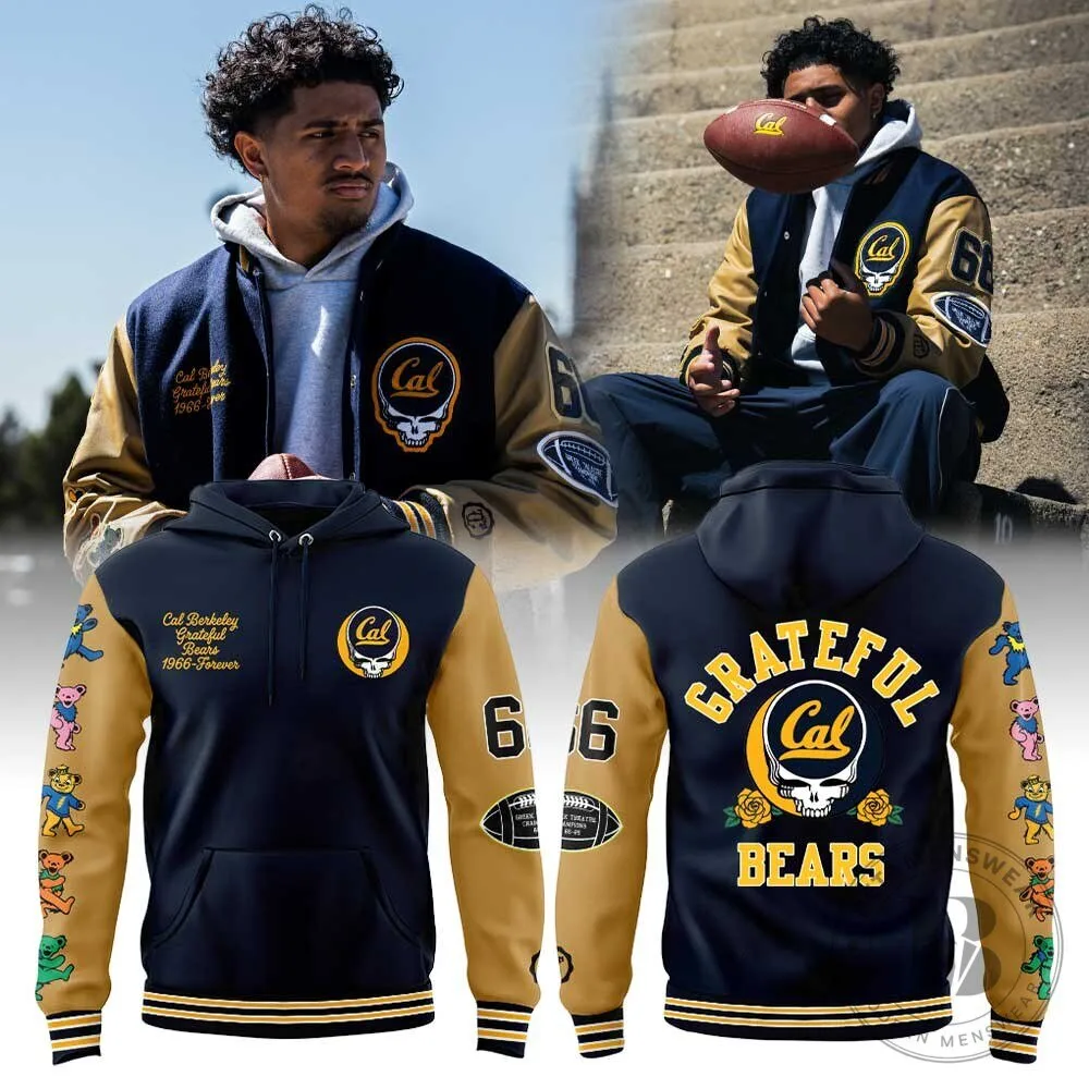 Hoodie featuring Grateful Dead Bears Skull Logo and Cal Football design