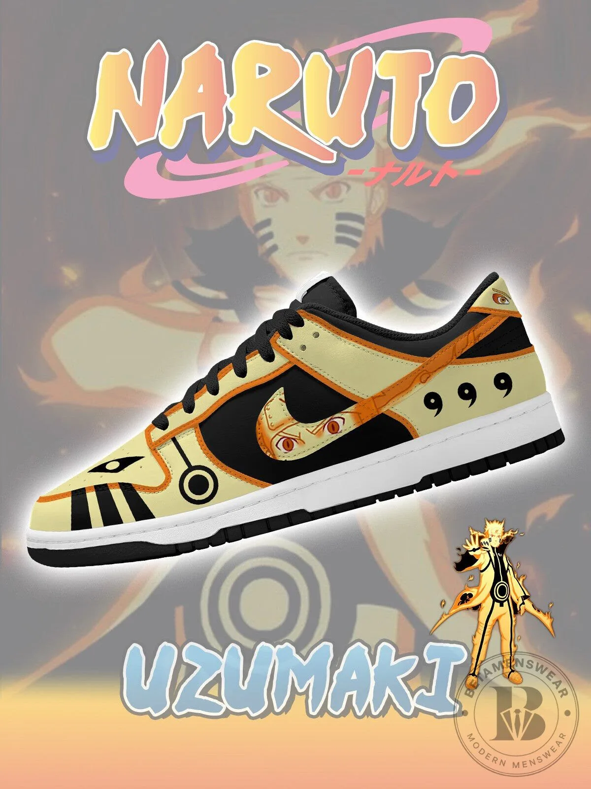 Naruto Uzumaki Custom Court Low Sneakers