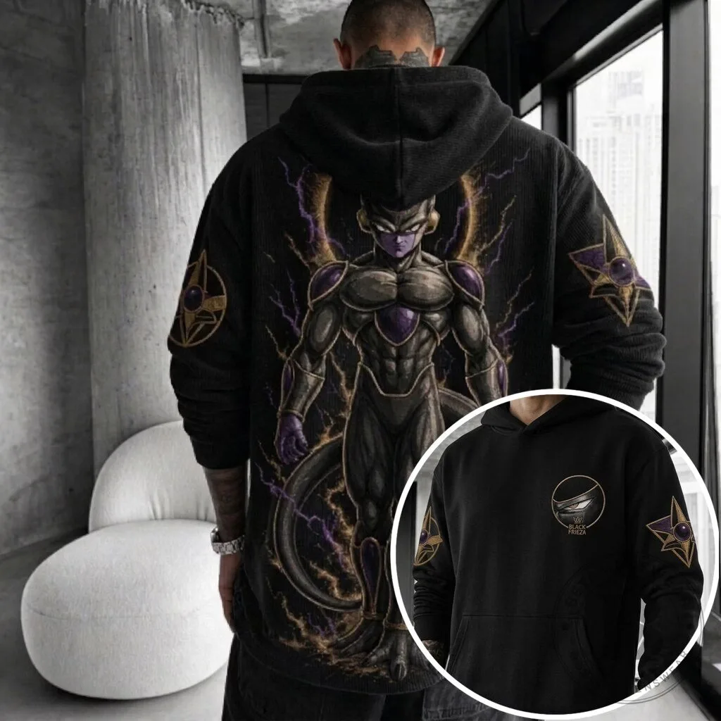 Frieza Dragon Ball Z Anime Character Black Corduroy Hoodie