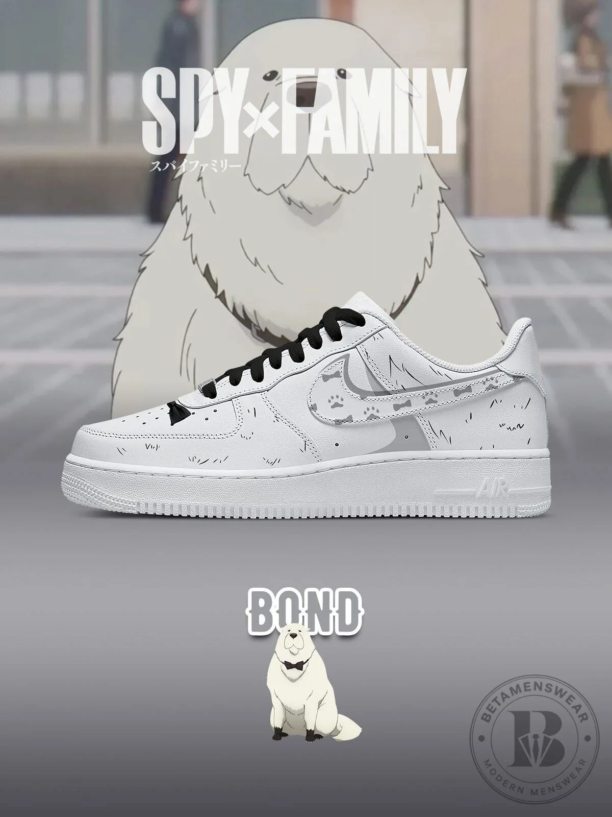 Spy x Family Bond Forger Anime Character White Custom Shoes