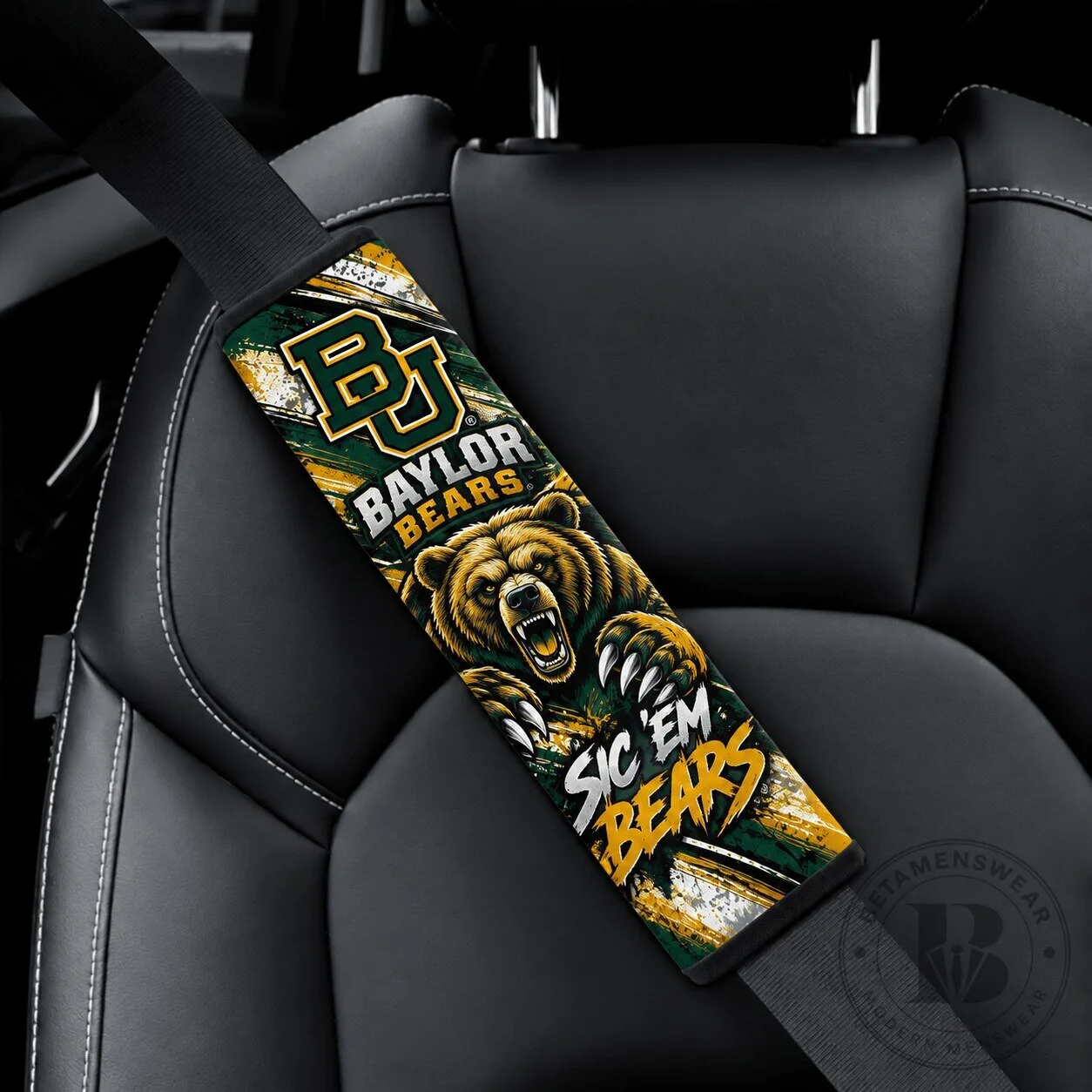 Baylor Bears Sic 'Em Bears Car Seat Belt Shoulder Pad Cover