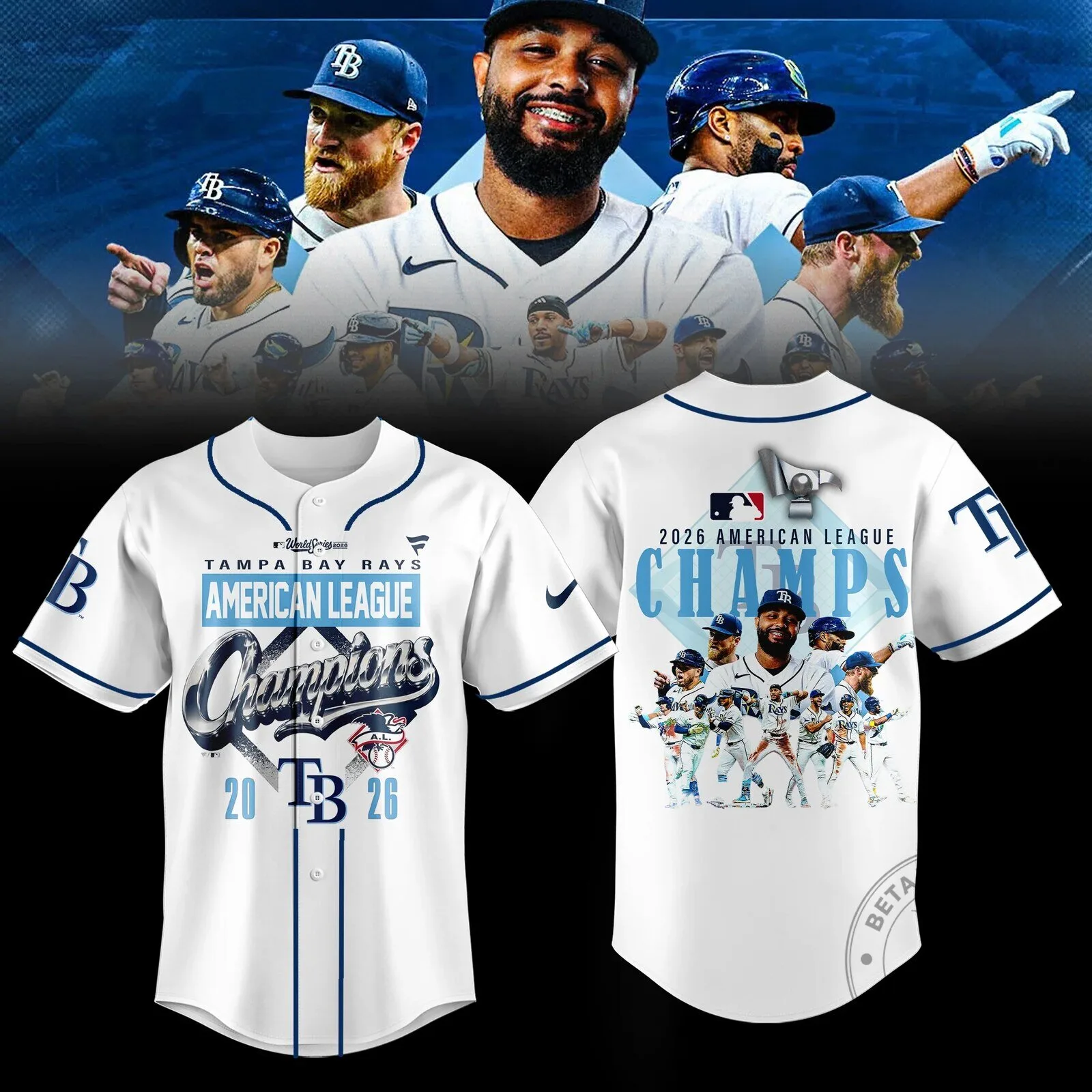 2026 American League Champion Baseball Jersey - Tampa Bay Rays