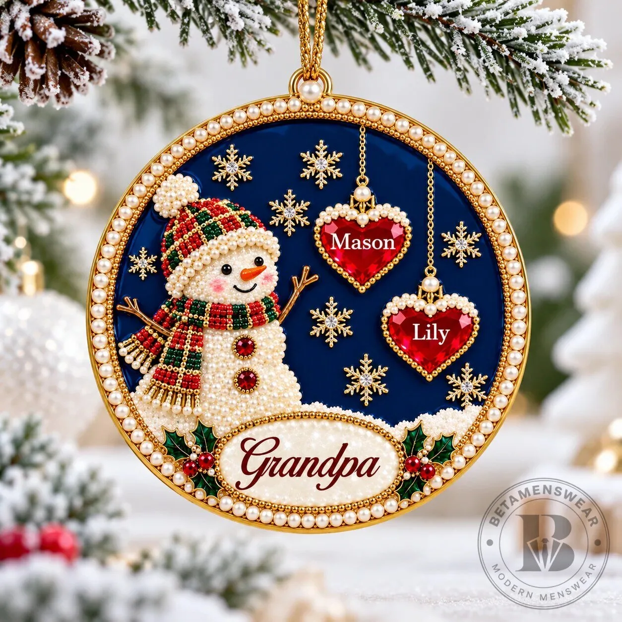 Personalized Snowman Family Christmas Ornament Custom Names Holiday Tree Decor 10 Personalized Snowman Family Christmas Ornament Custom Names Holiday Tree Decor