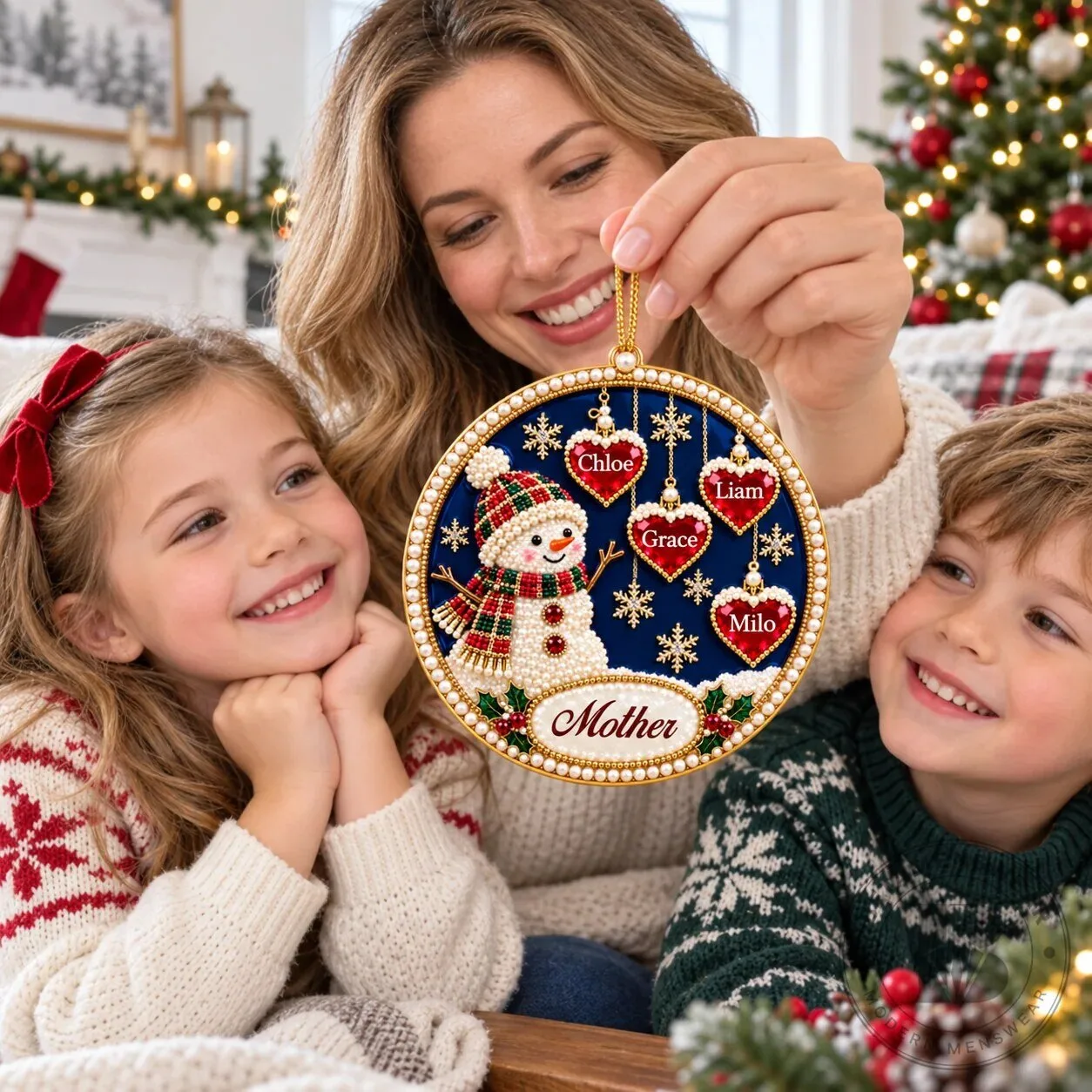 Personalized Snowman Family Christmas Ornament Custom Names Holiday Tree Decor 11 Personalized Snowman Family Christmas Ornament Custom Names Holiday Tree Decor
