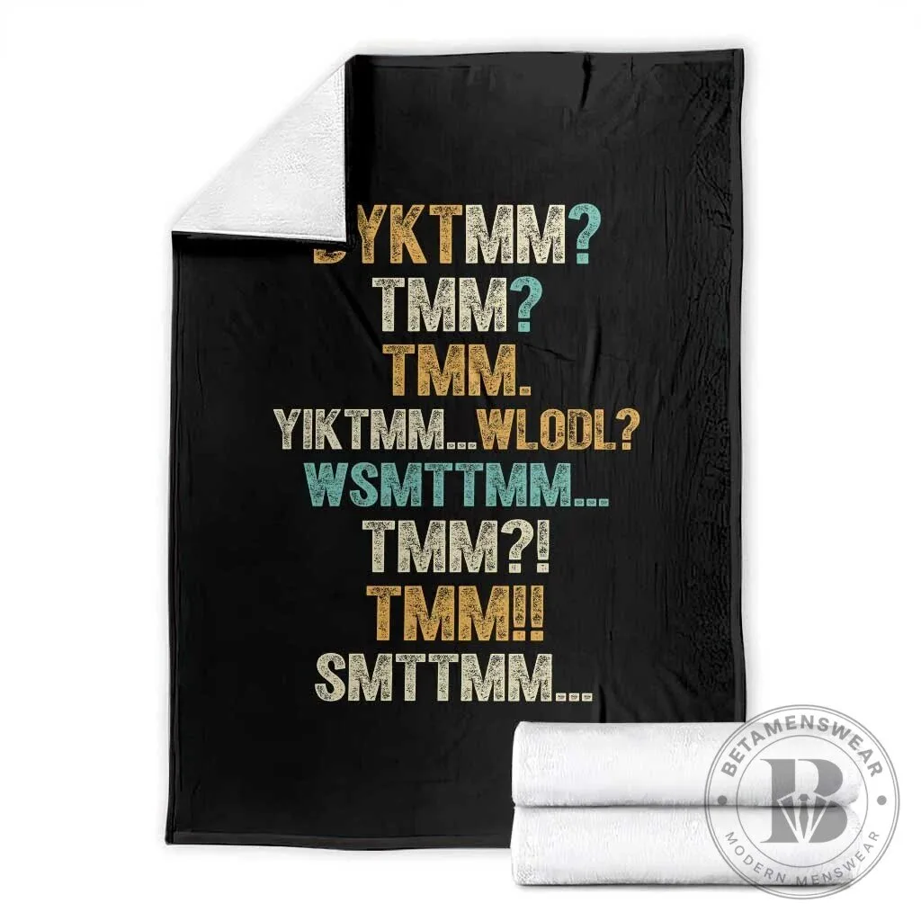 Funny Retro Lettering Muffin Man Acronym Internet Slang Meme Throw Blanket