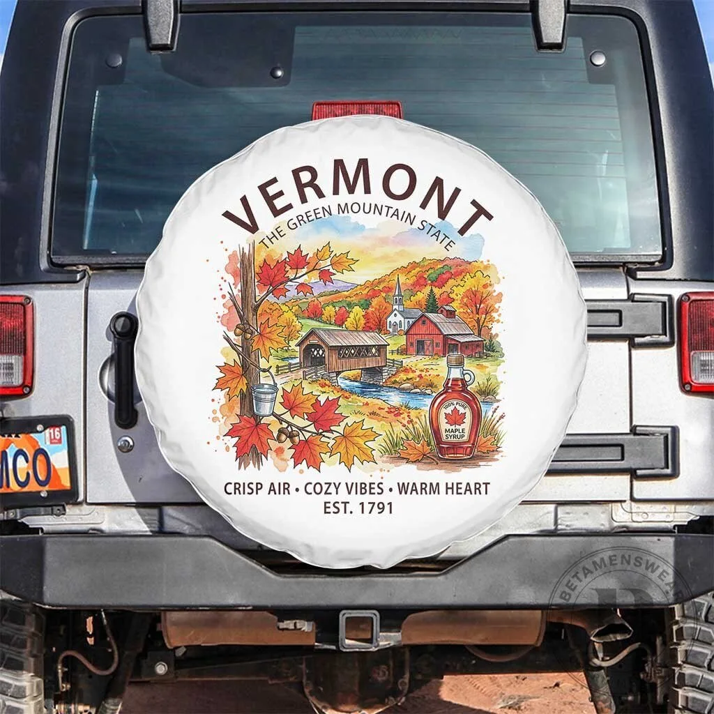 Vermont Fall Foliage The Green Mountain State Spare Tire Cover