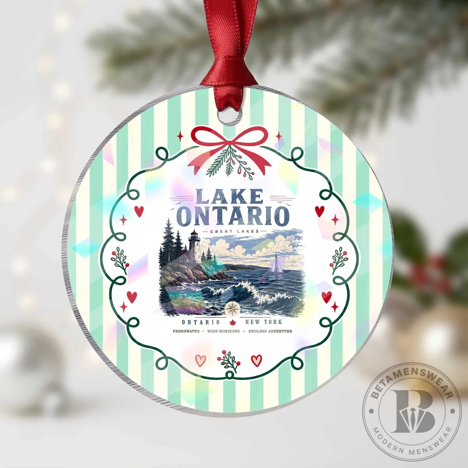 Lake Ontario Great Lakes Lighthouse Scenic Christmas Ornament