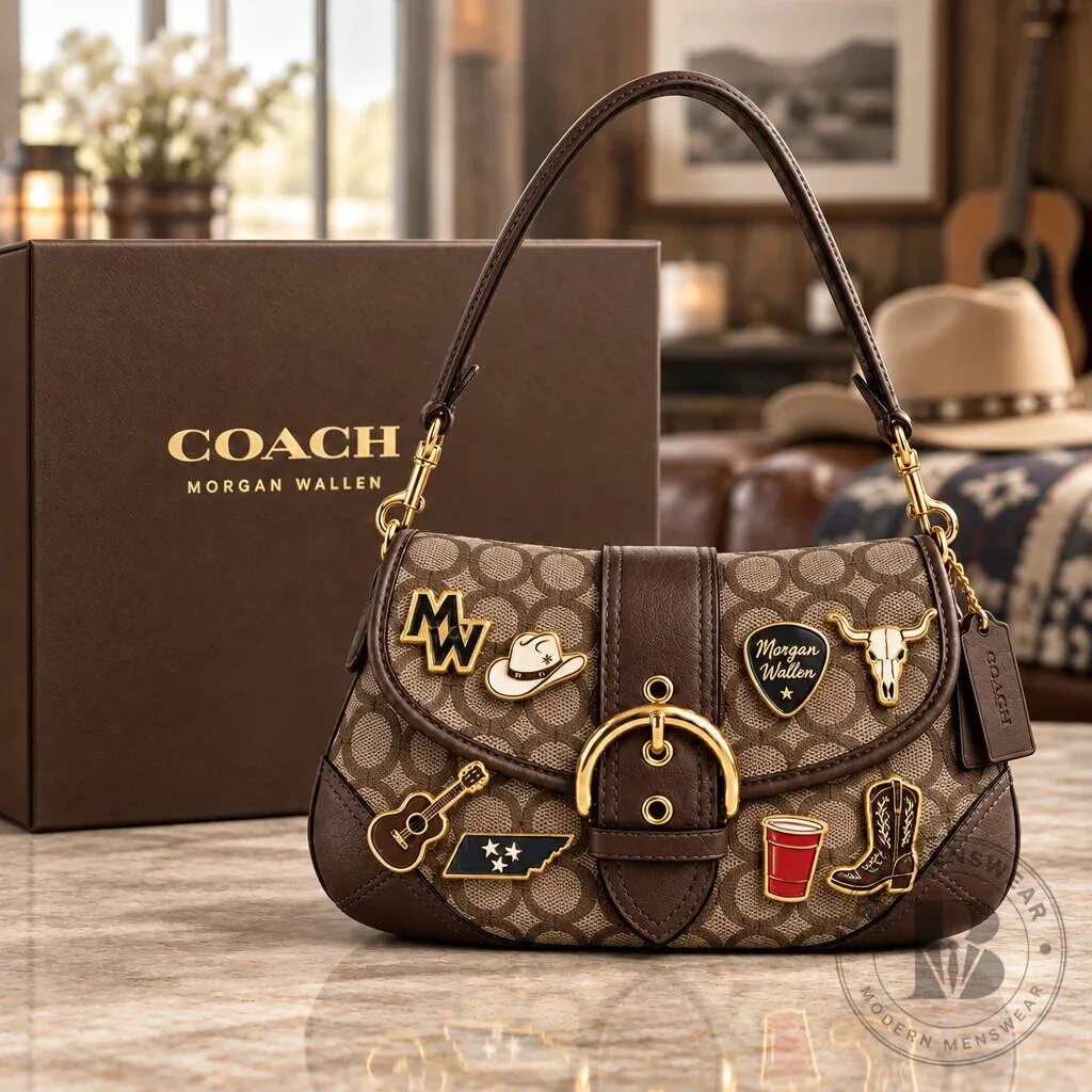 Morgan Wallen Coach Signature Canvas Shoulder Bag with Charms