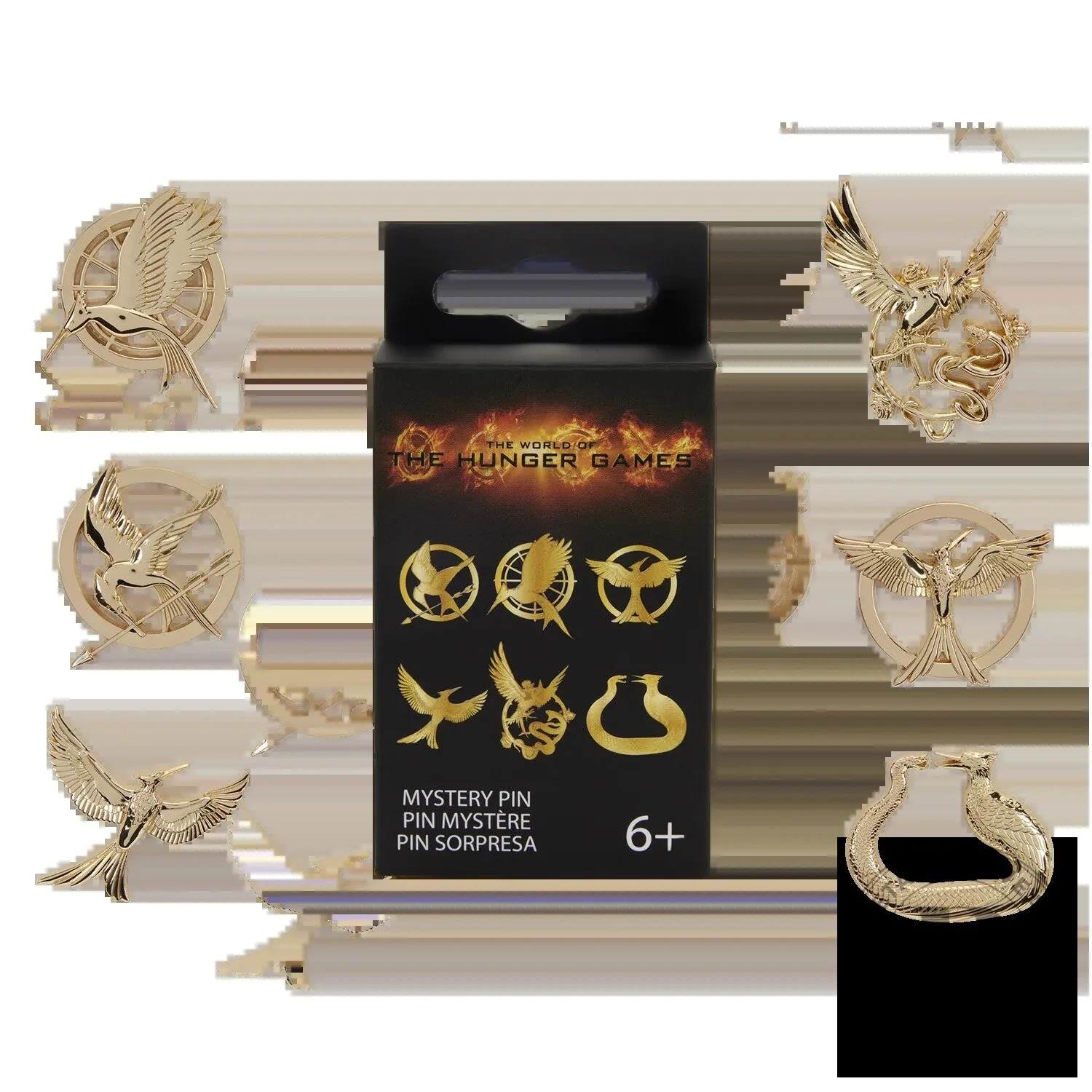 The Hunger Games Mockingjay Gold Tone Enamel Lapel Pin Badge Collection