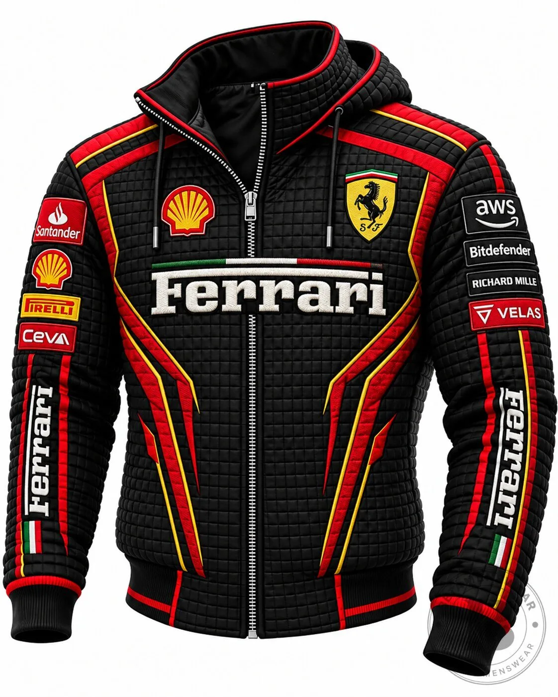 Ferrari Formula 1 Racing Team Quilted Full-Zip Hooded Jacket